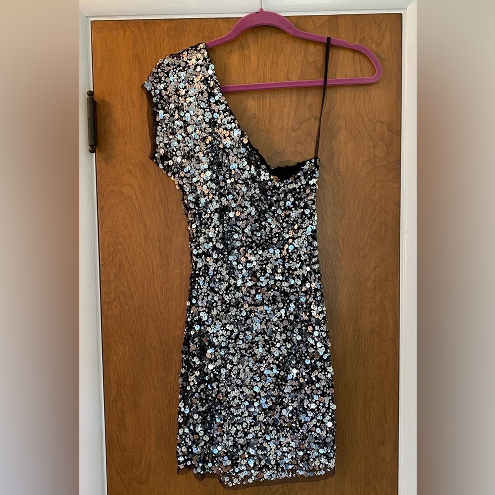 One Shoulder Sequin Dress